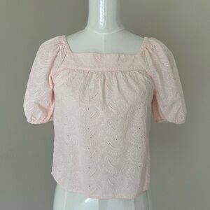 Pink Eyelet Women's Top